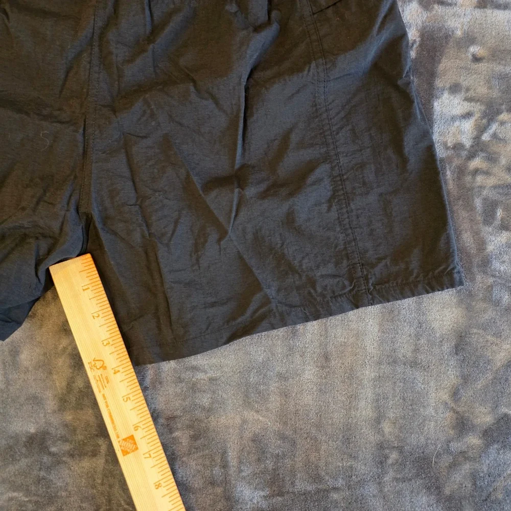 Vintage Marlboro Adventure Team Black Nylon Swim Trunks Shorts Red Belt Mens M